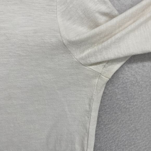 EILEEN FISHER Top XS Slub Organic Cotton Jersey V-Neck Elbow Sleeve White - Picture 7 of 10